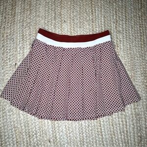 Beach Riot for Anthropologie Maroon and White Geometric Tennis Skirt Size Large